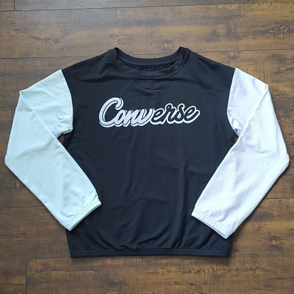 Girls Size Medium (10-12 Years) Converse Relaxed Long Sleeve Blocked Graphic Tee - Picture 7 of 13